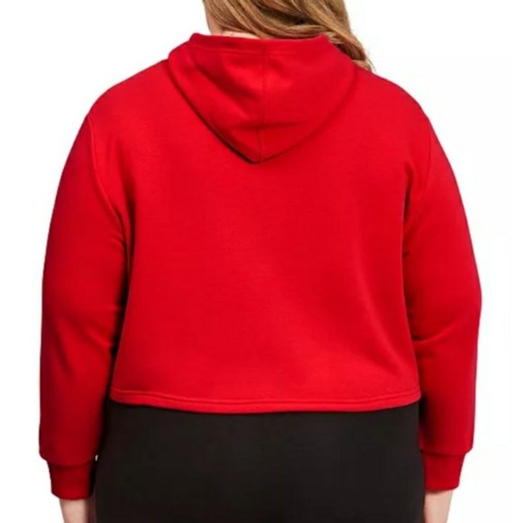 Puma Amplified Cropped Hoodie - Red and White 1X - Picture 2 of 7